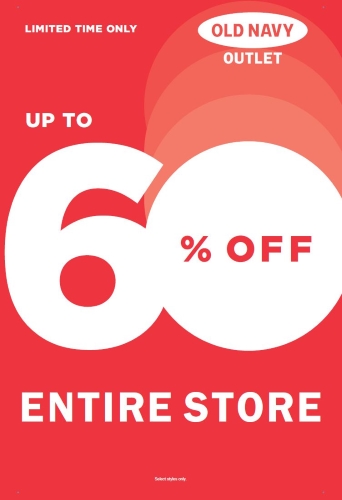 OLD NAVY OUTLET: UP TO 60% OFF ENTIRE STORE at Albertville Premium Outlets®  - A Shopping Center in Albertville, MN - A Simon Property