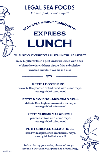 Express Lunch - Legal Sea Foods