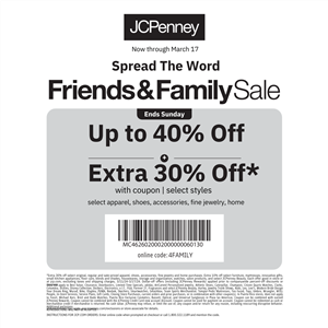 Jcpenney COUPON CODES - 40% for Mar 2024