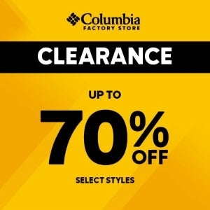 Semi Annual Clearance Event from Columbia Factory Store at The Mills at Jersey Gardens A Shopping Center in Elizabeth NJ A Simon Property