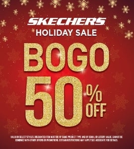 SALE BOGO 50 off Footwear from Skechers at Gloucester Premium Outlets A Shopping Center in Blackwood NJ A Simon Property