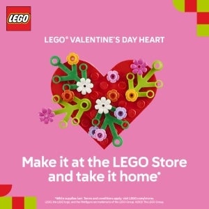 Build a LEGO® Valentine's Day Heart from LEGO Store at Gurnee Mills