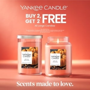 Buy Two, Get Two FREE Large Candles from Yankee Candle