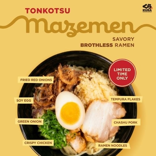TONKOTSU MAZEMEN RAMEN AT KURA REVOLVING SUSHI from Kura Sushi at