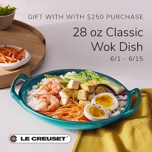 Your Gift with $250 Purchase: Classic Wok Dish from Le Creuset at