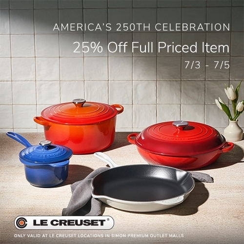 Celebrate 250 with 25% Off Full Priced Item from Le Creuset at
