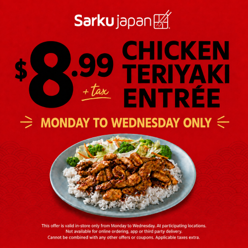 トライアルセット・サンプル yuki $8.99 Chicken Teriyaki Entrée from Sarku Japan at Roosevelt Field